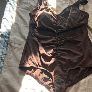 Maxine of Hollywood Brown One Piece Swimsuit